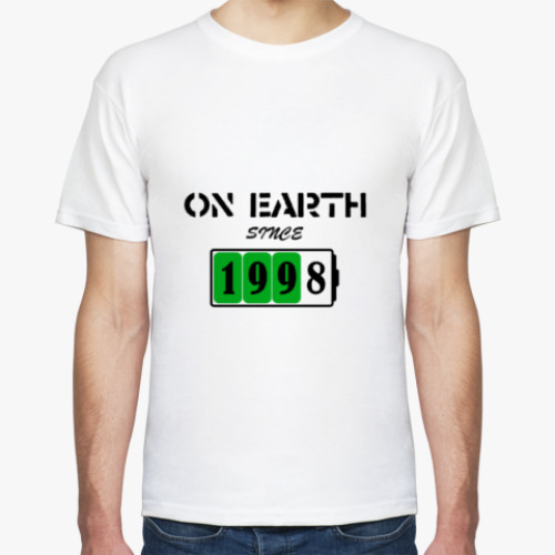 Футболка с принтом On Earth Since 1998