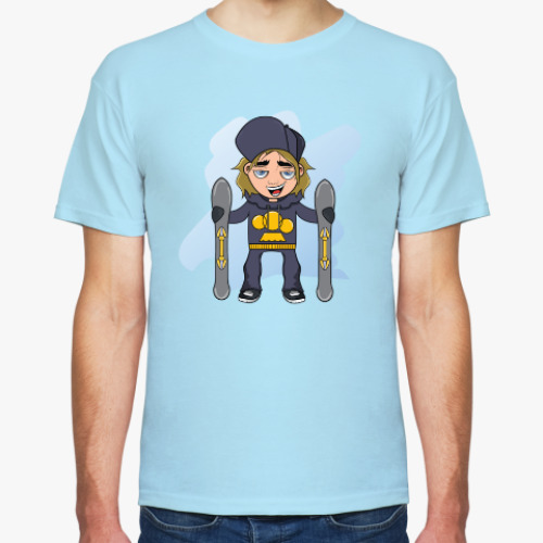 Футболка с принтом Лыжник