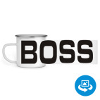 Кружка металлическая белая (круговая запечатка)