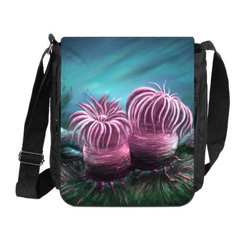 Сумка на плечо (мини-планшет) с принтом Актинии