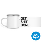 Кружка металлическая белая (круговая запечатка)