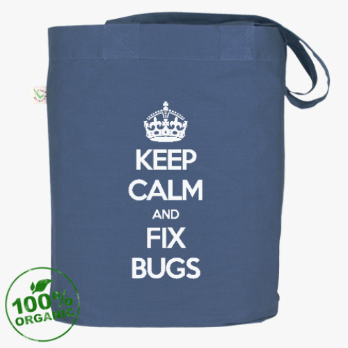 Сумка шоппер с принтом борись с багами! (keep calm)