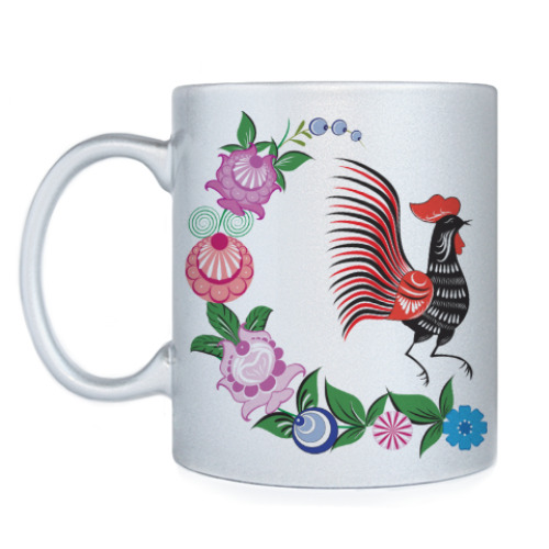 Кружка с принтом Городецкая роспись