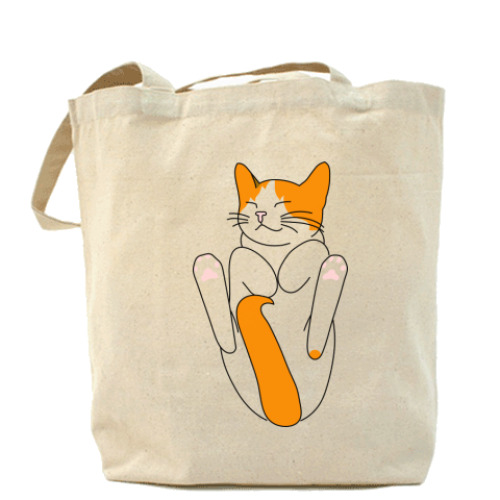 Сумка шоппер с принтом  'Спящий котенок'