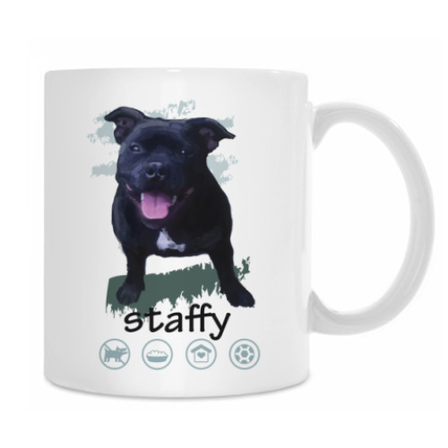 Кружка с принтом Staffy