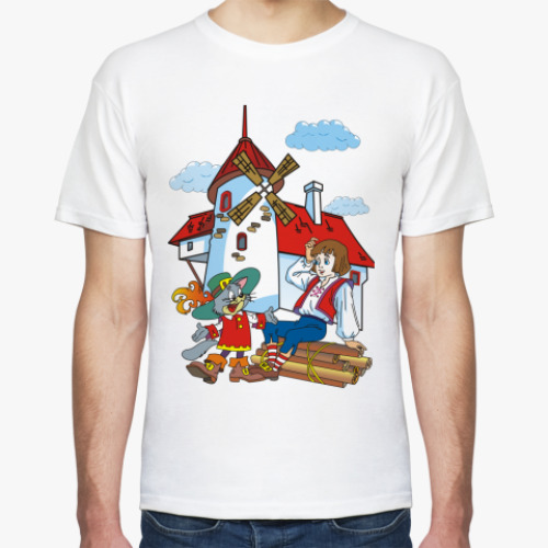 Футболка с принтом 'Кот в сапогах'