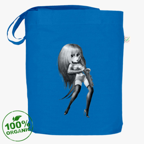 Сумка шоппер с принтом Девушка с саксофоном из коллекции Киото