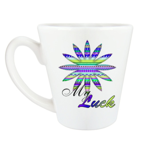 Чашка Латте с принтом на удачу