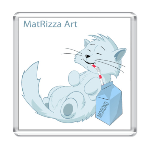 Магнит с принтом  Молочный кот