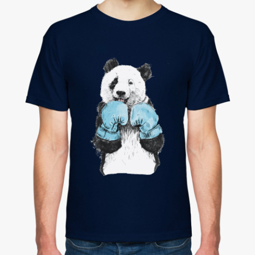 Футболка с принтом Панда боксер