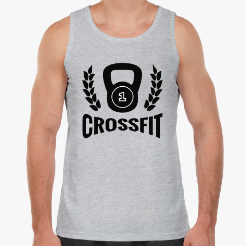 Майка с принтом Кроссфит логотип с гирей