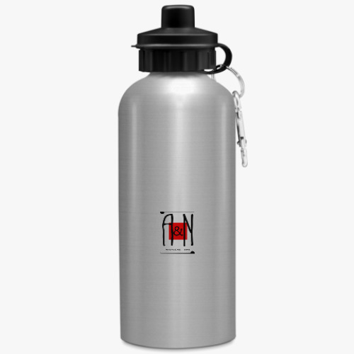 Бутылка с карабином (500 мл) с принтом СТАРАЯ ШКОЛА ТРЕНИРОВКИ!