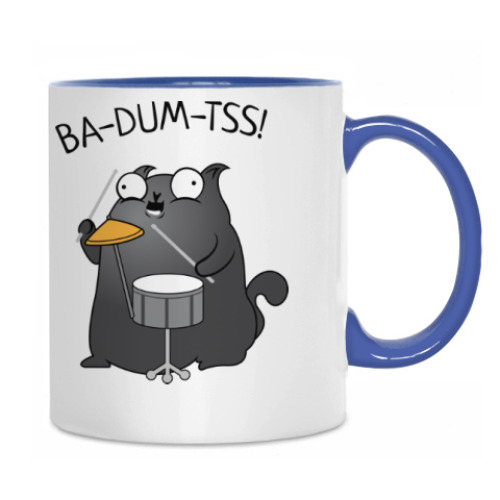 Кружка с принтом Кот Ba-Dum-Tss!