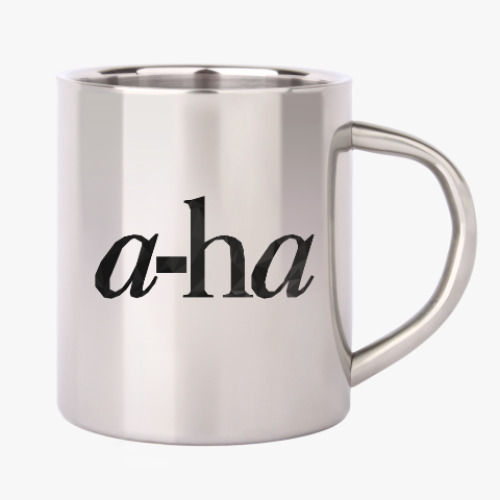Кружка металлическая с принтом a-ha