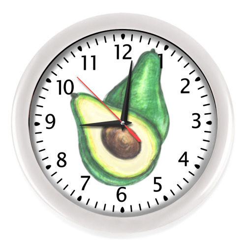 Настенные часы с принтом Авокадо сочный и вкусный