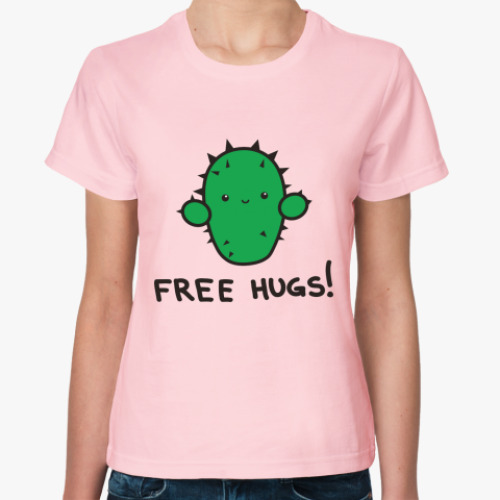 Женская футболка с принтом  Free hugs