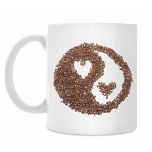Кружка с принтом Инь-янь из кофе