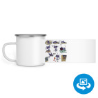 Кружка металлическая белая (круговая запечатка)