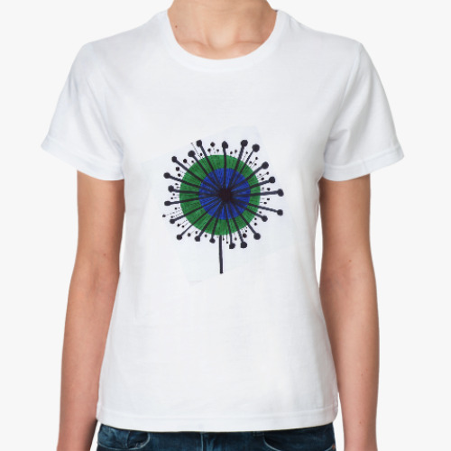 Классическая футболка с принтом Цветок