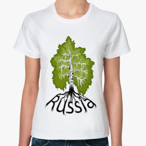 Классическая футболка с принтом   Россия