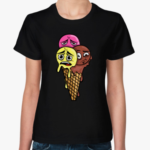 Женская футболка с принтом Ice cream