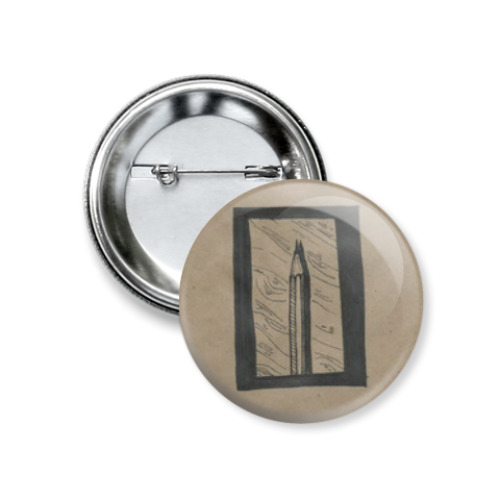 Значок 37мм с принтом Карандаш/Pencil