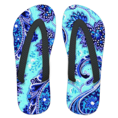 Шлепанцы (сланцы) с принтом Хохлома