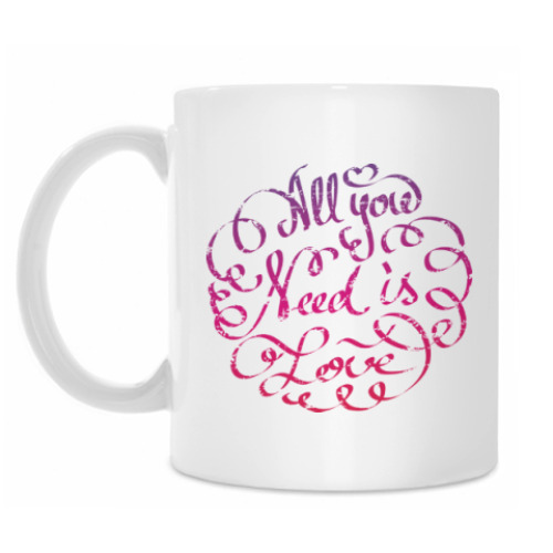 Кружка с принтом All you need is love