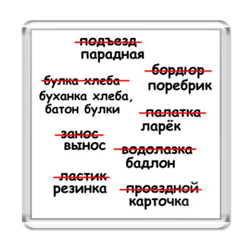 Магнит с принтом Питер vs Москва