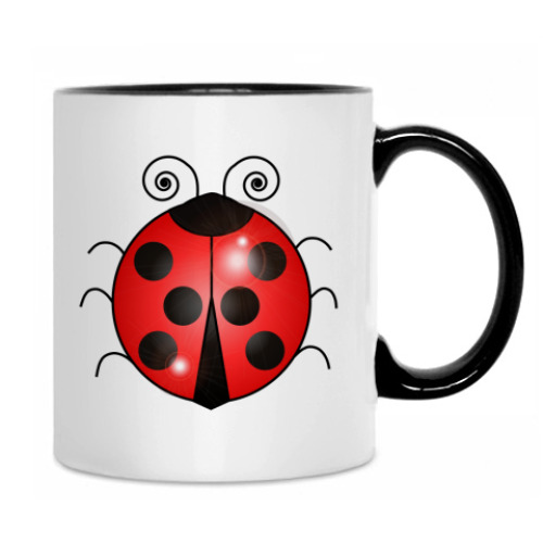 Кружка с принтом Божья коровка