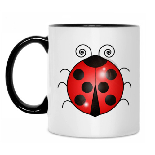 Кружка с принтом Божья коровка