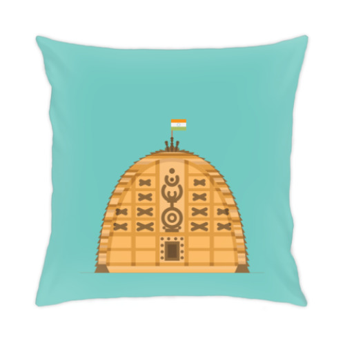 Подушка с принтом Япония и Индия