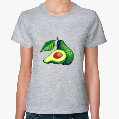 Женская футболка с принтом "Солнечный авокадо"