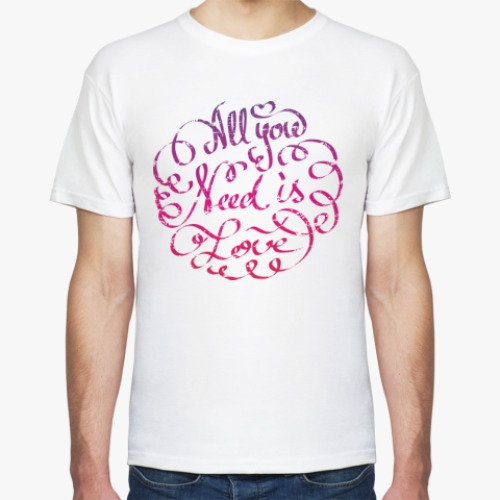 Футболка с принтом All you need is love