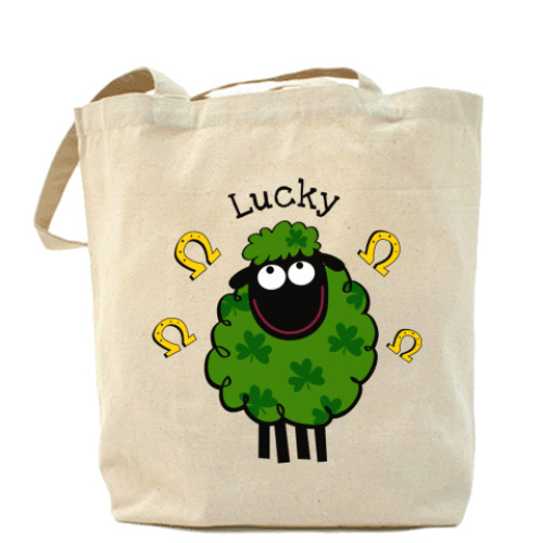 Сумка шоппер с принтом Lucky