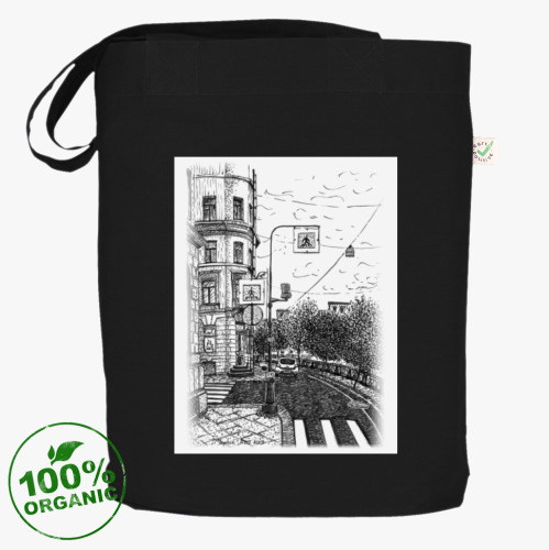 Сумка шоппер с принтом Набережная реки Фонтанки