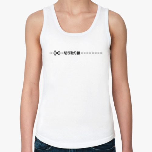 Женская майка с принтом Линия разреза