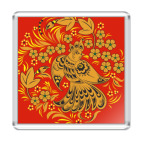 Магнит 6.5 x 6.5 см Птица хохлома