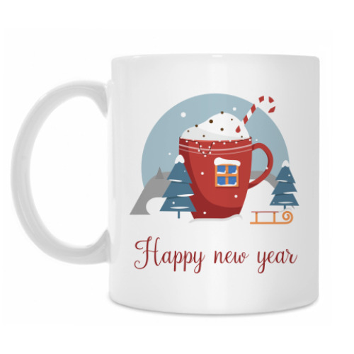 Кружка с принтом Красивый новогодний принт