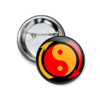 Значок 37 мм инь ян
