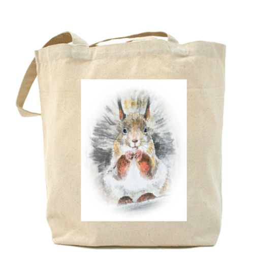 Сумка шоппер с принтом Белочка!