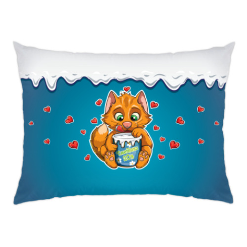 Подушка с принтом Люблю сметанку