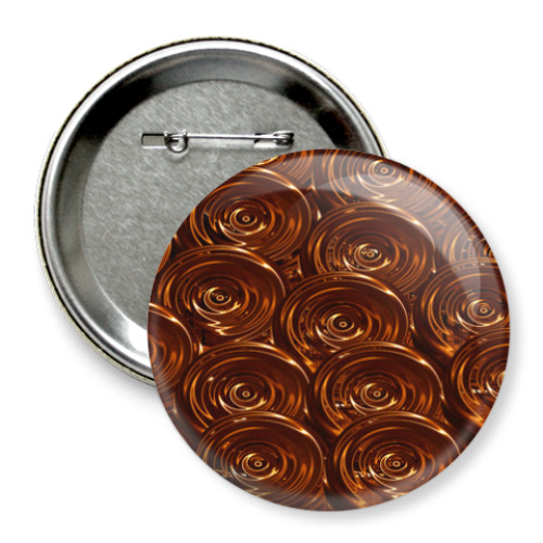 Значок 75мм с принтом Завитки