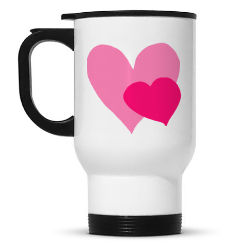 Кружка-термос с принтом  Hearts