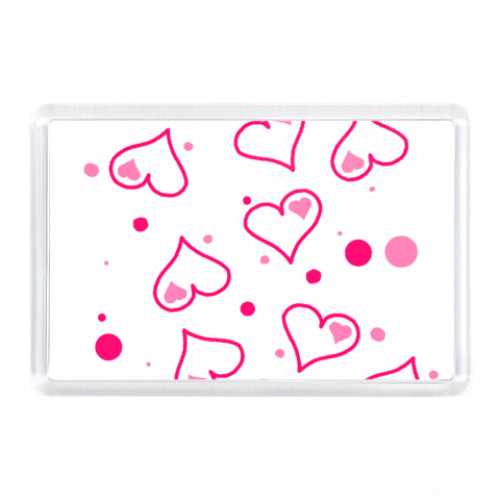 Магнит с принтом Hearts Сердечки