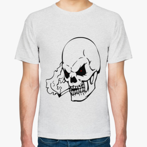 Футболка с принтом Череп с сигаретой
