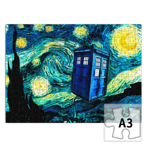 Пазл с принтом ТАРДИС Ван-Гога