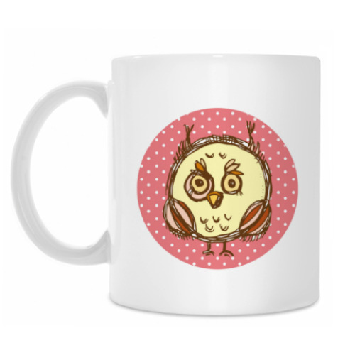 Кружка с принтом Сова девочка