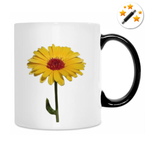 Кружка-хамелеон с принтом Цветок