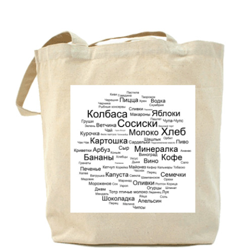 Сумка шоппер с принтом облако тэгов